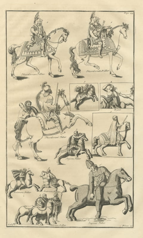 Roman Horsemen in Scale Armor, Trajan's Column and Theodosian Pillar, 1722