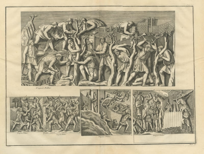 Roman Legionaries Clearing Woodland and Raising Walls, Trajan's Column, 1722
