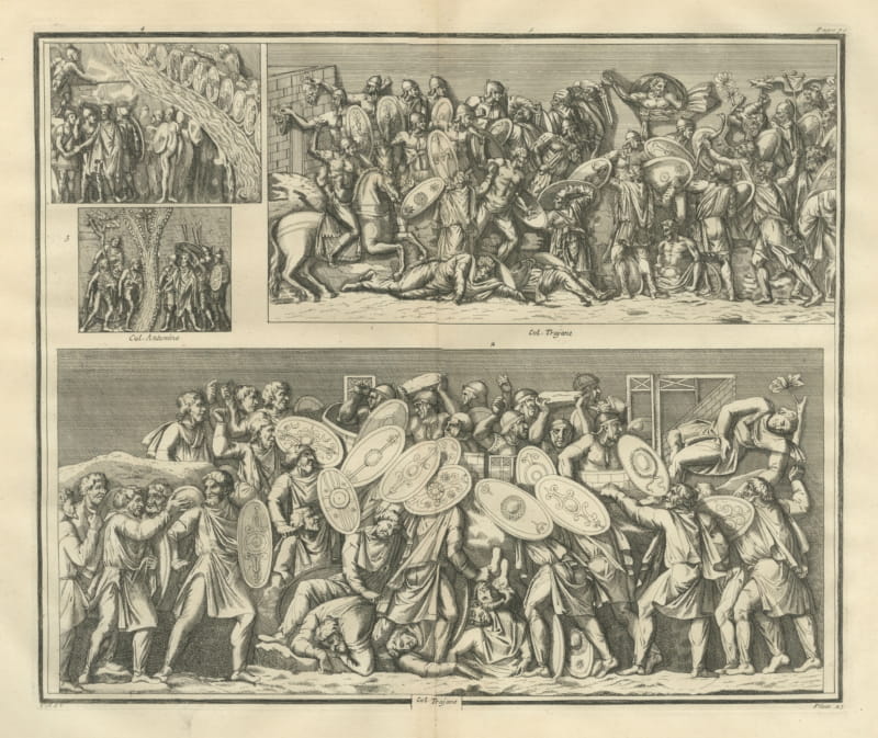 Siege Scene with Overlapping Shields at a Wall, Trajan's Column, 1722