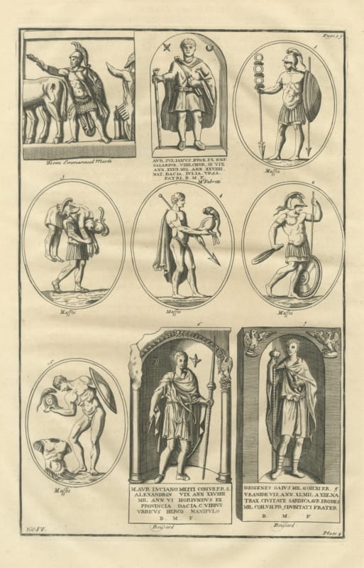 Roman Soldiers on Engraved Gems and Inscribed Tombstones, Montfaucon, 1722