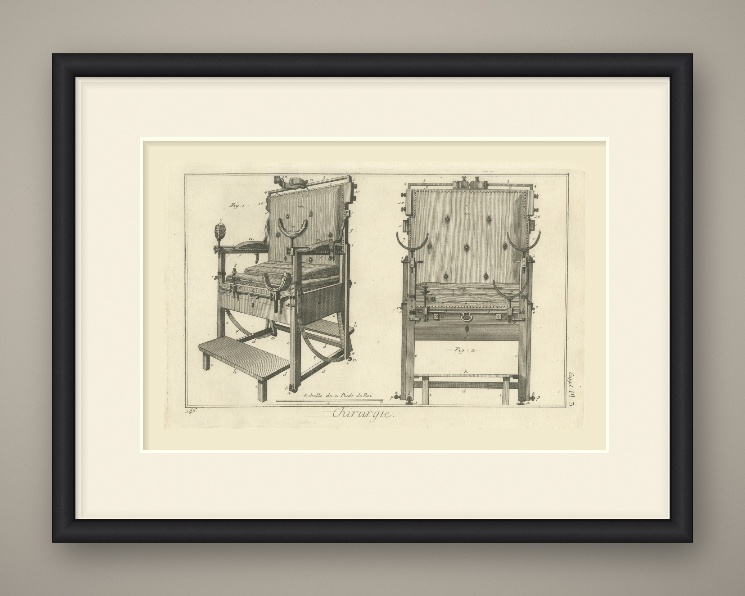 Surgical Operating Chair, Diderot Chirurgie Supplement Plate 3, circa 1778