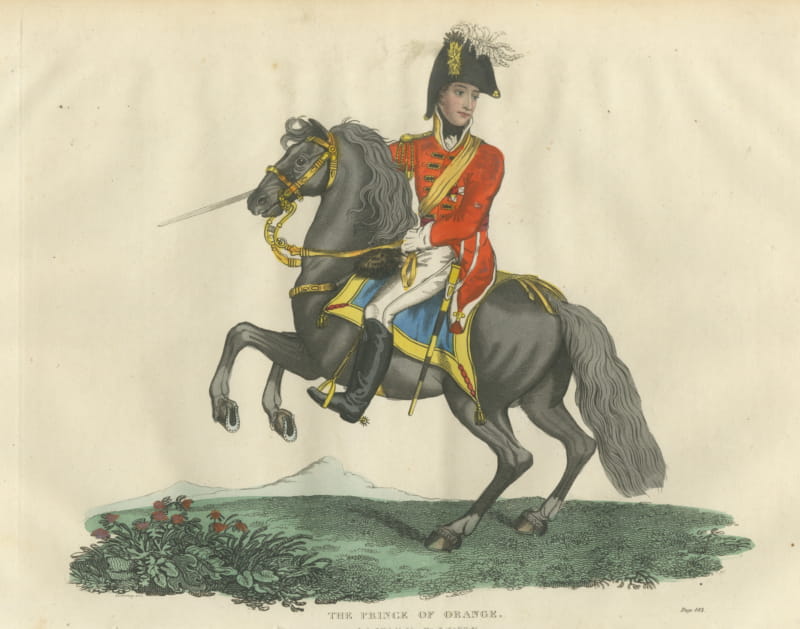 Prince of Orange on a Rearing Dark Gray Charger, circa 1815
