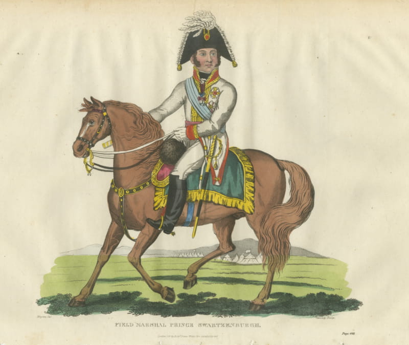 Prince Schwarzenberg on a Chestnut Horse Before a Tented Camp, 1815