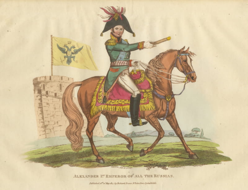 Tsar Alexander I with Telescope Before a Double Eagle Flag, 1815