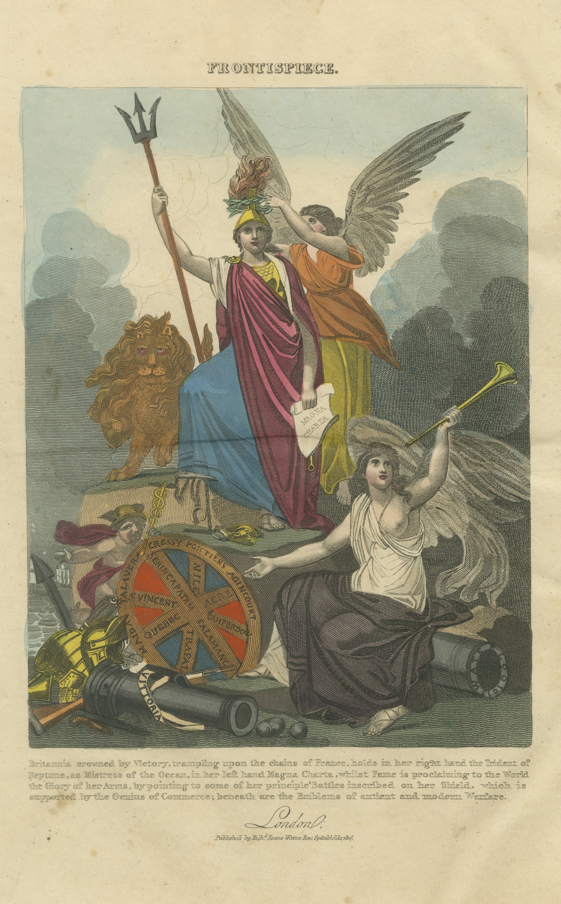 Britannia Crowned by Victory with Fame and the British Lion, 1816