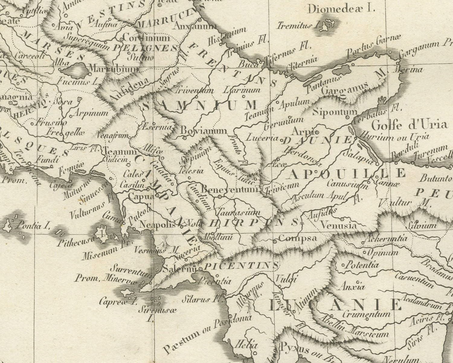 Ancient Italy and the Dalmatian Coast, d'Anville Rollin Atlas, 1818