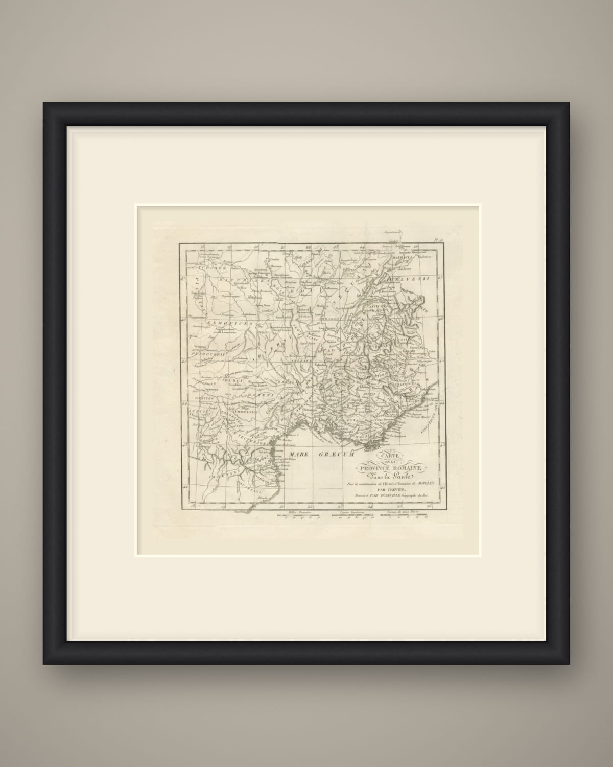 Roman Province in Gaul, Provence and the Alps, d'Anville for Crevier, 1818