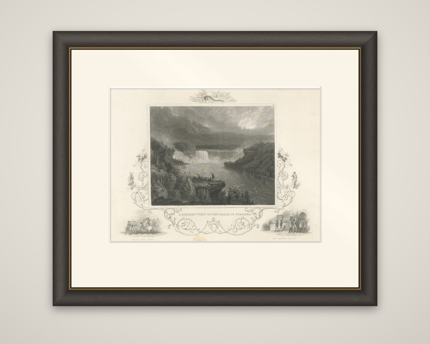 Niagara Falls Antique Engraving, Thomas Cole Landscape, 1831
