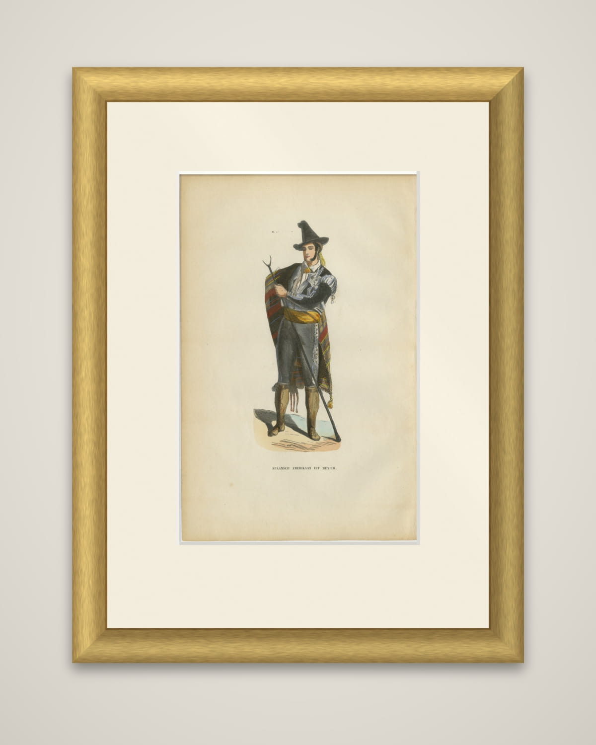 Spanish American from Mexico - Antique Costume Lithograph, c.1852