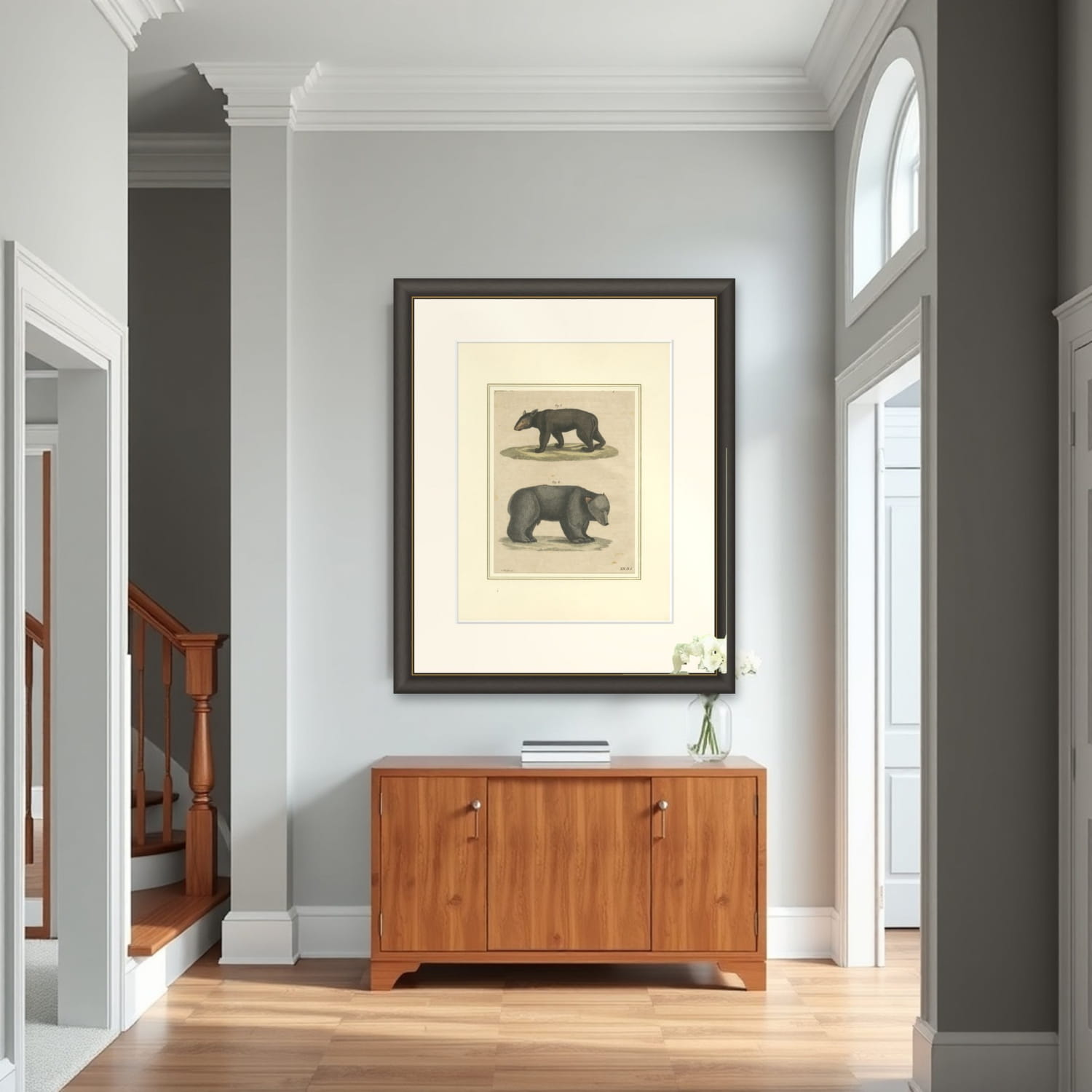 Antique Tapir & Bear Zoological Engraving – Bertuch, c. 1800