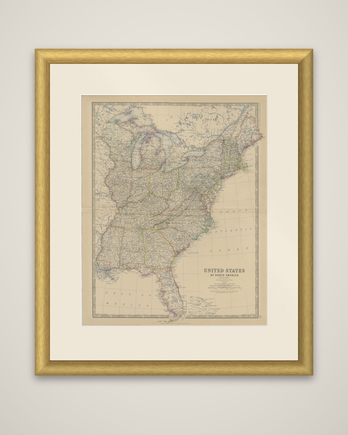Antique Map of the United States of North America, c.1882