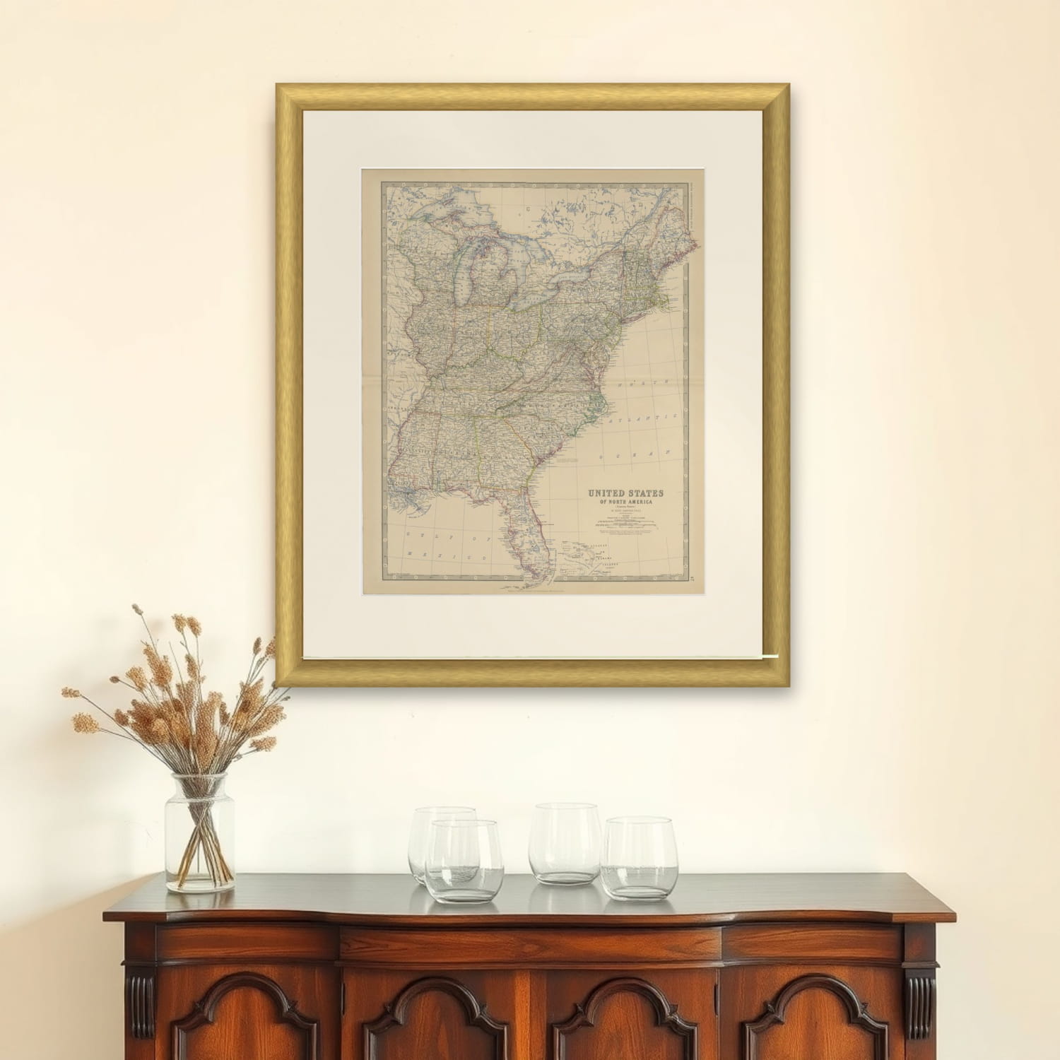 Antique Map of the United States of North America, c.1882