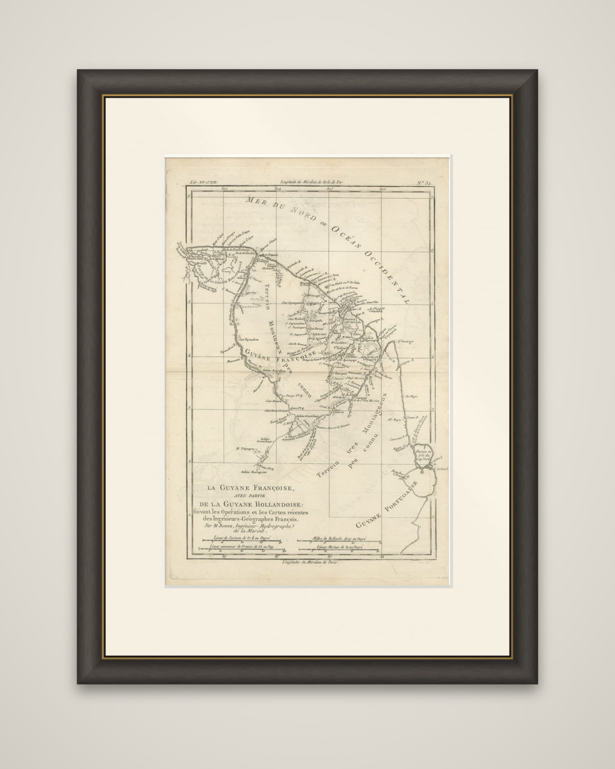 Antique Map of South America Depicting Guayana, c.1780