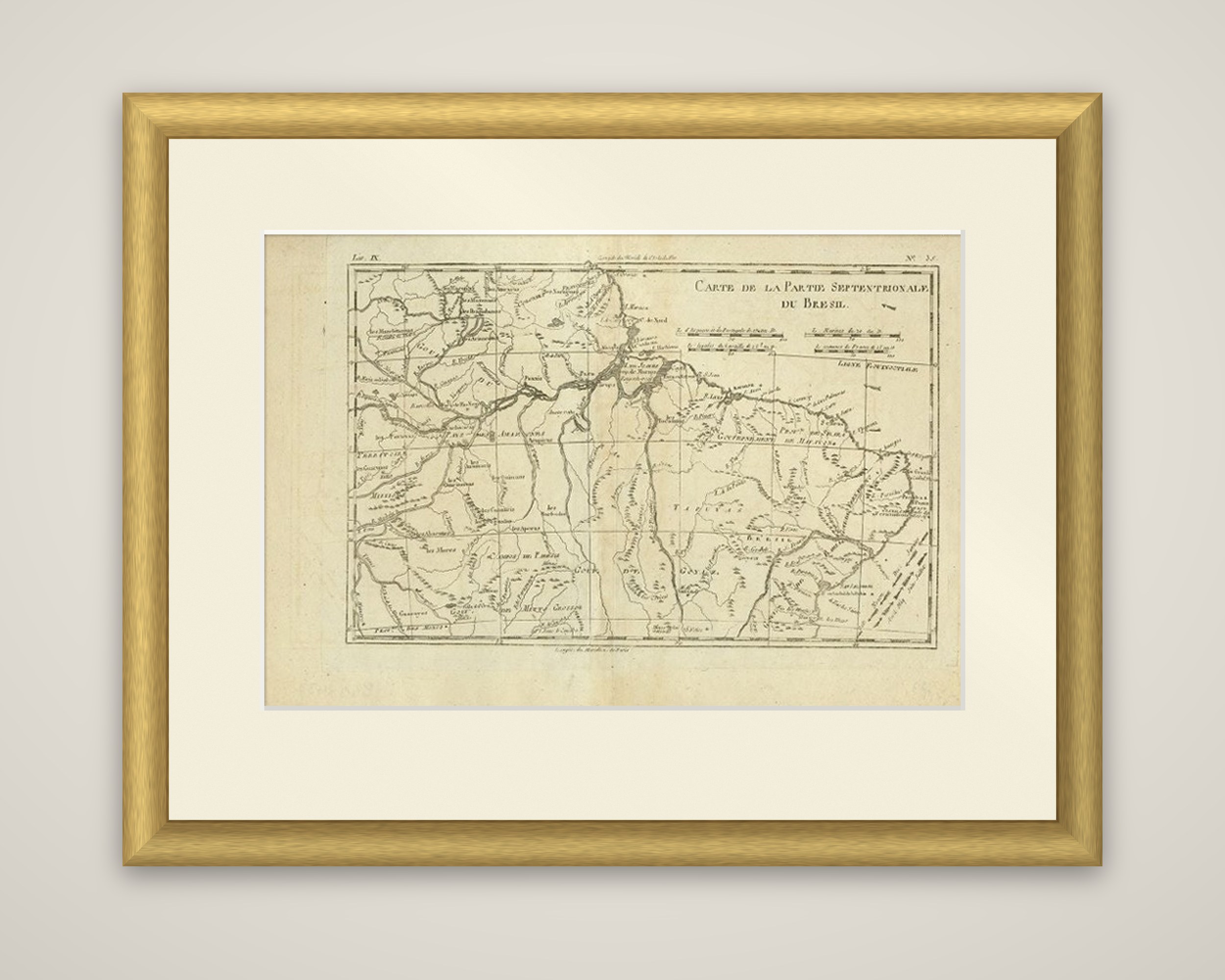 Antique Map of Northern Brazil by Bonne, c.1780