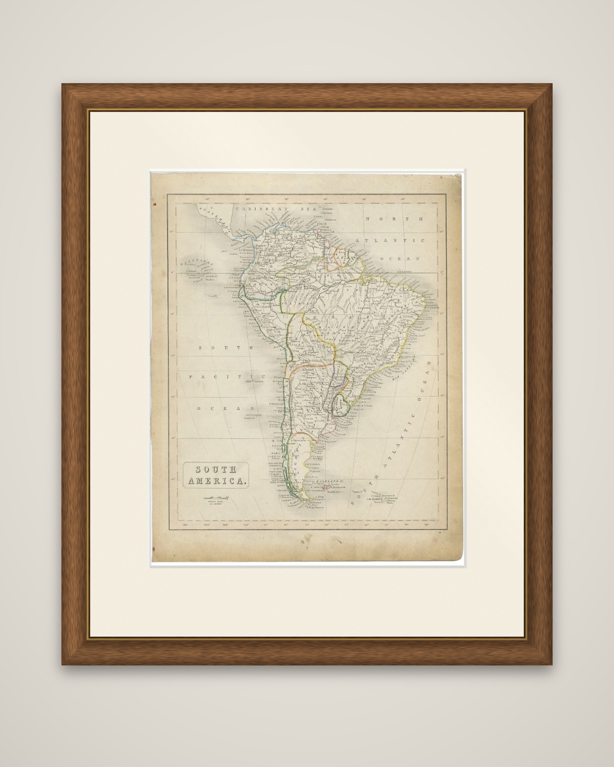 Antique Map of South America, c.1840