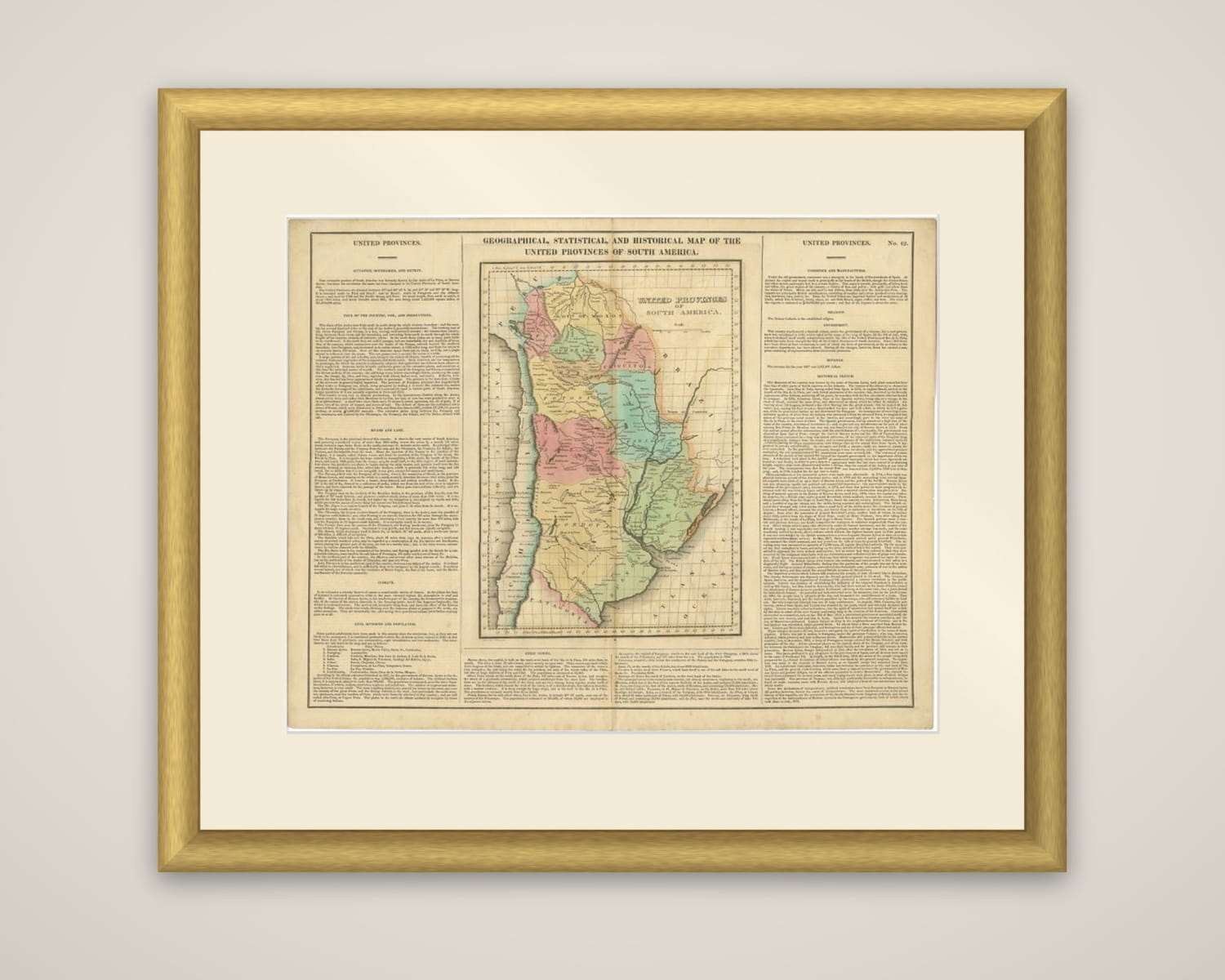 Antique Map of South America by Finlayson, 1822