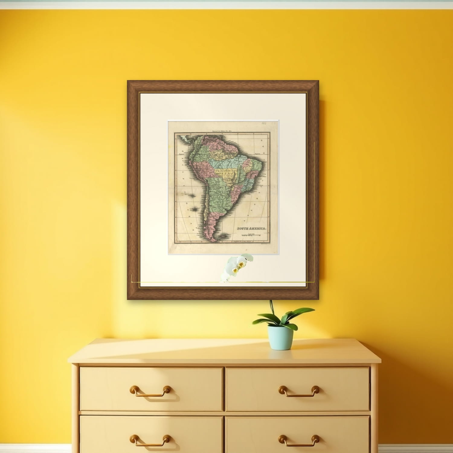 Antique Map of South America by Walker, 1816