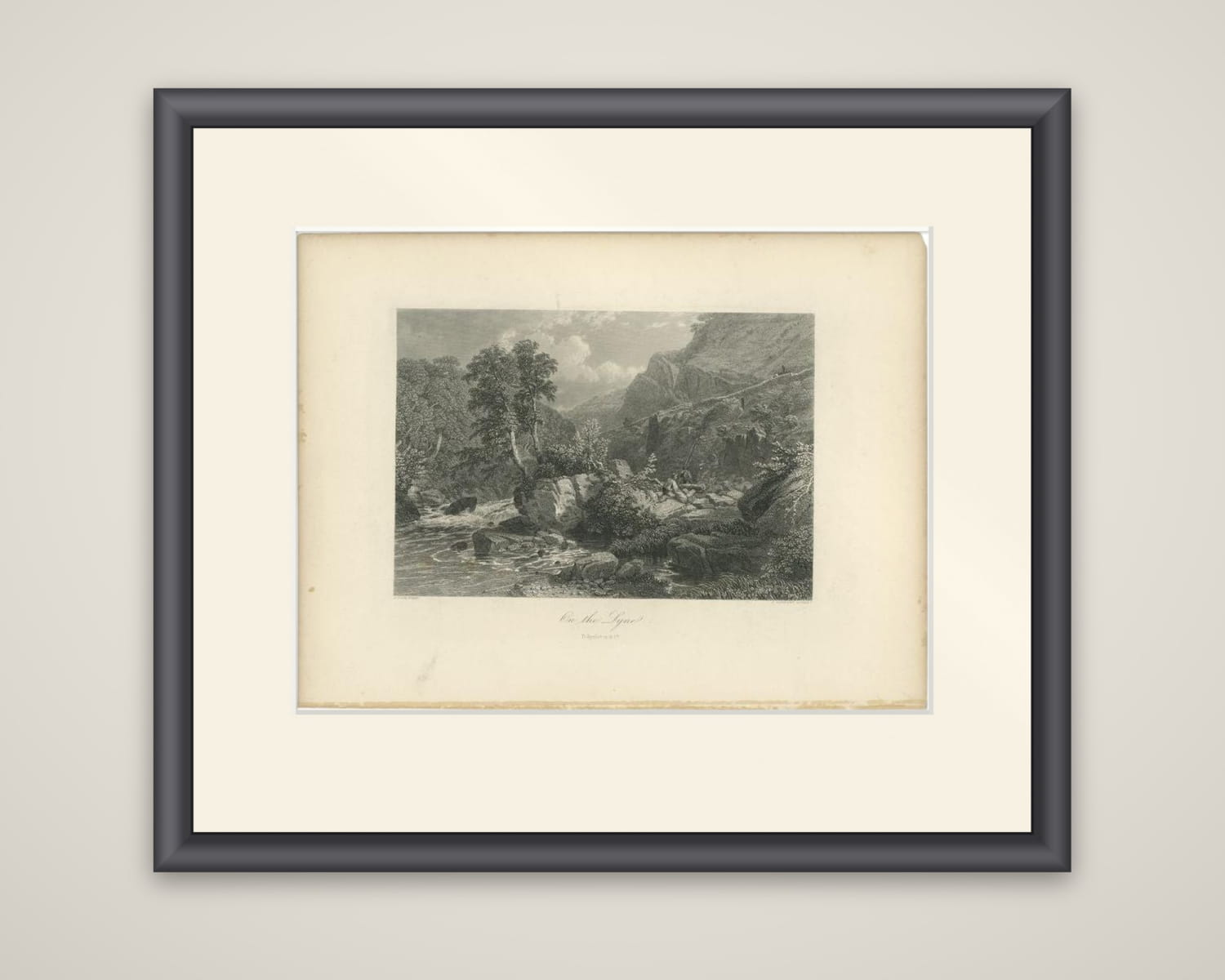 Antique Print of the River Lyne by Appleton, c.1875