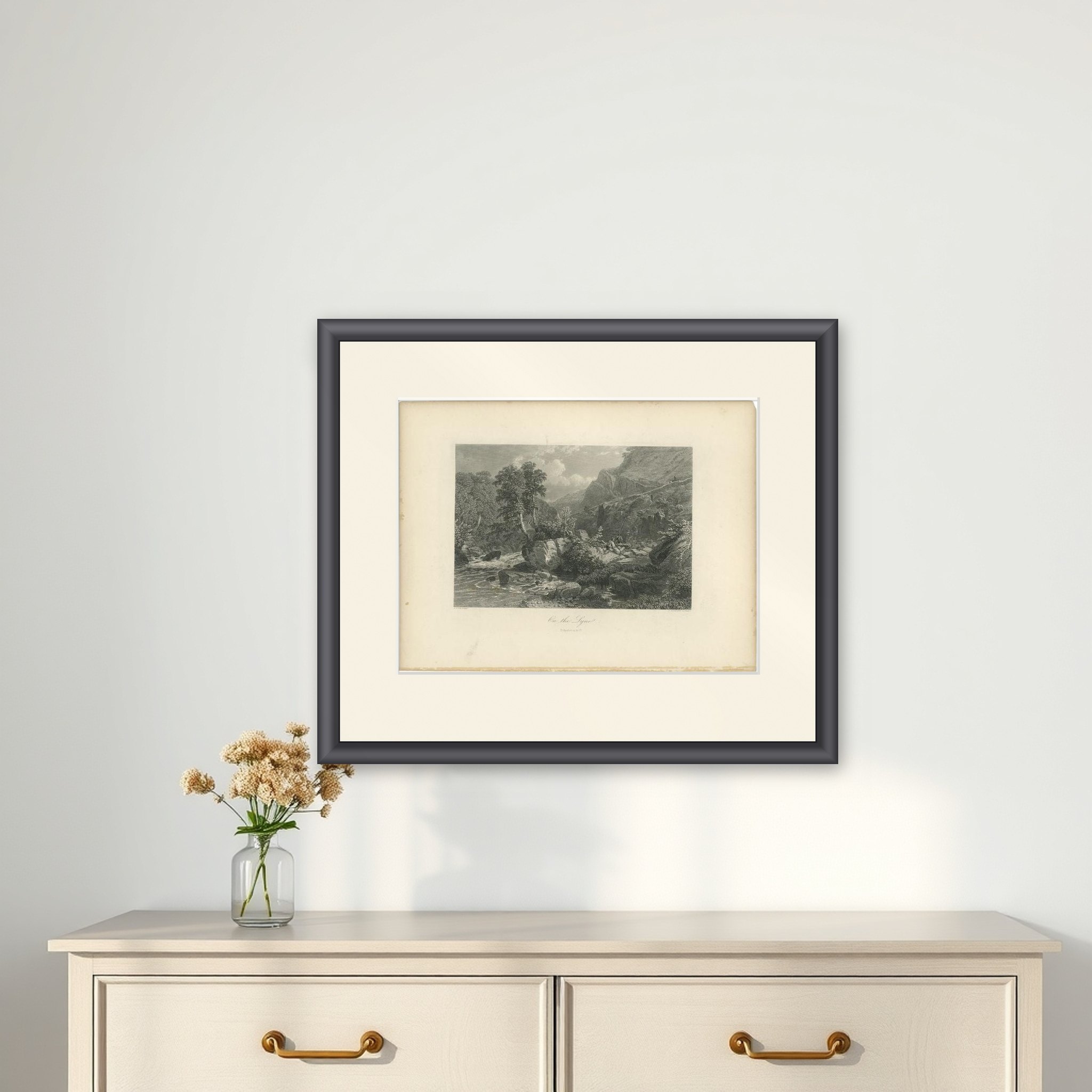 Antique Print of the River Lyne by Appleton, c.1875