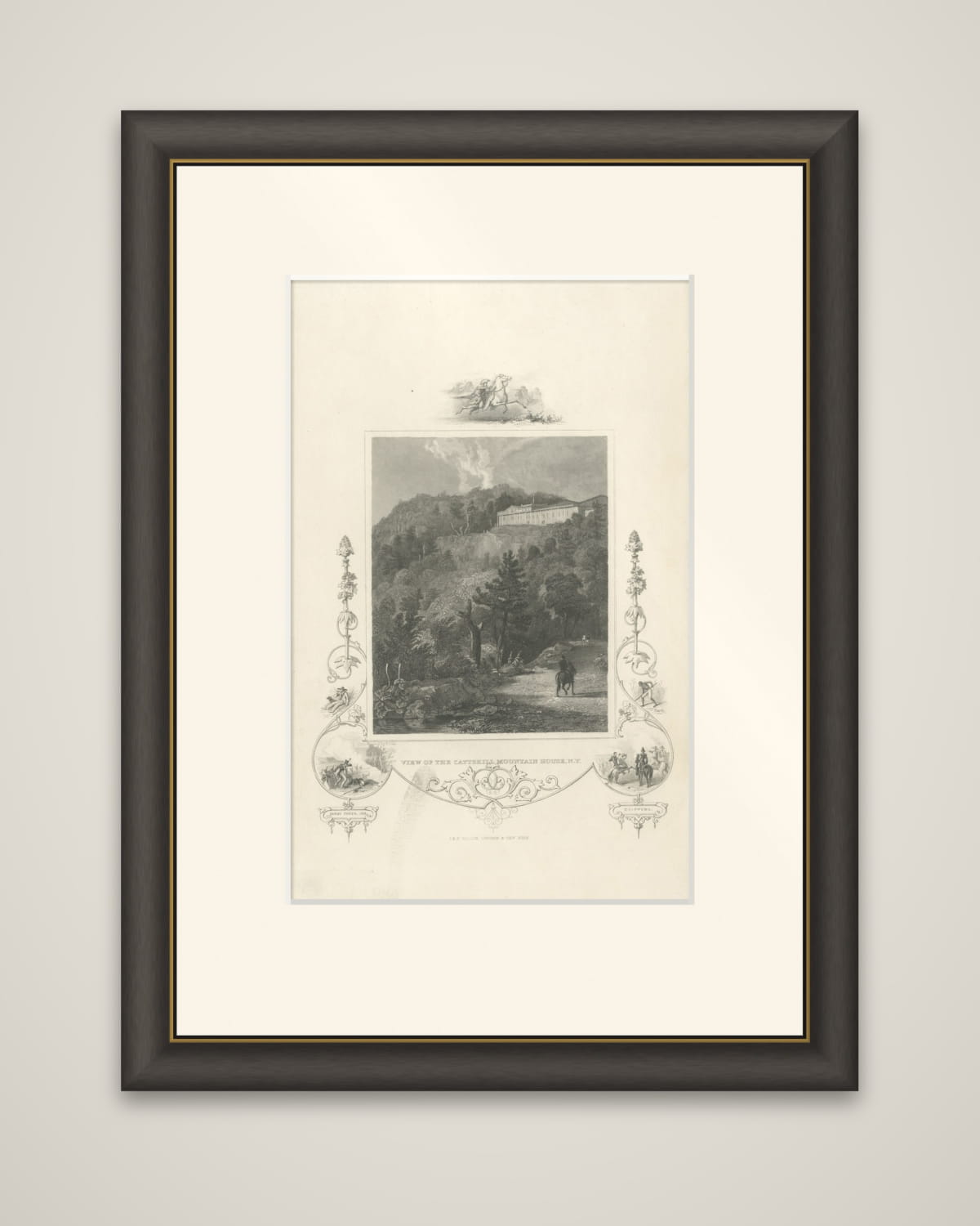 Catskill Mountain House - Antique Engraving, New York View c1830