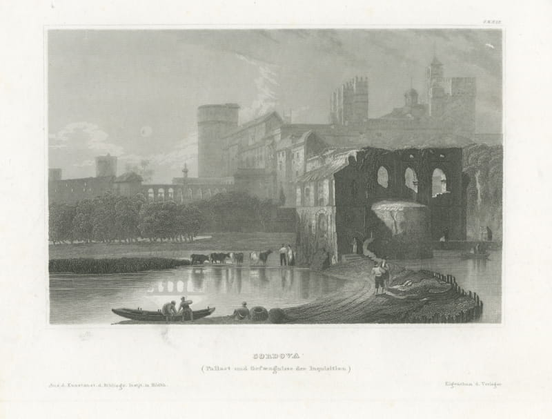 Cordoba, the Palace and Prisons of the Inquisition, Antique View, circa 1850