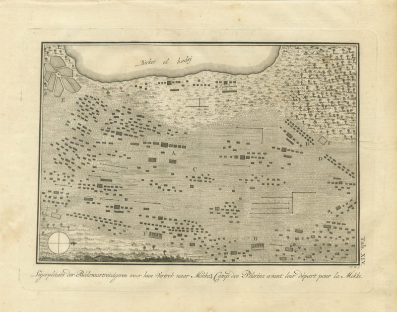Camp of the Mecca Pilgrims Before Departure, Antique Print, 1776