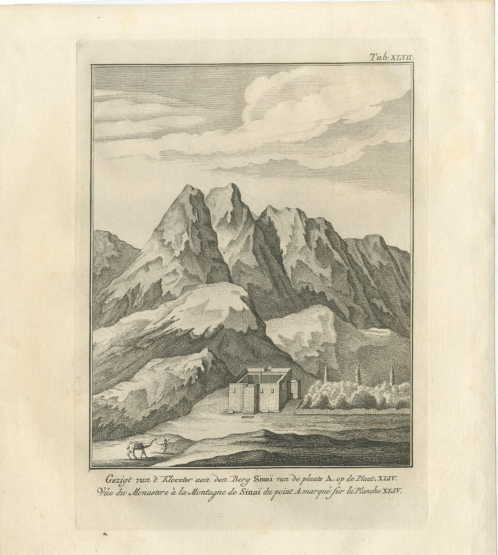 View of the Monastery at Mount Sinai from Point A, Antique Print, 1776