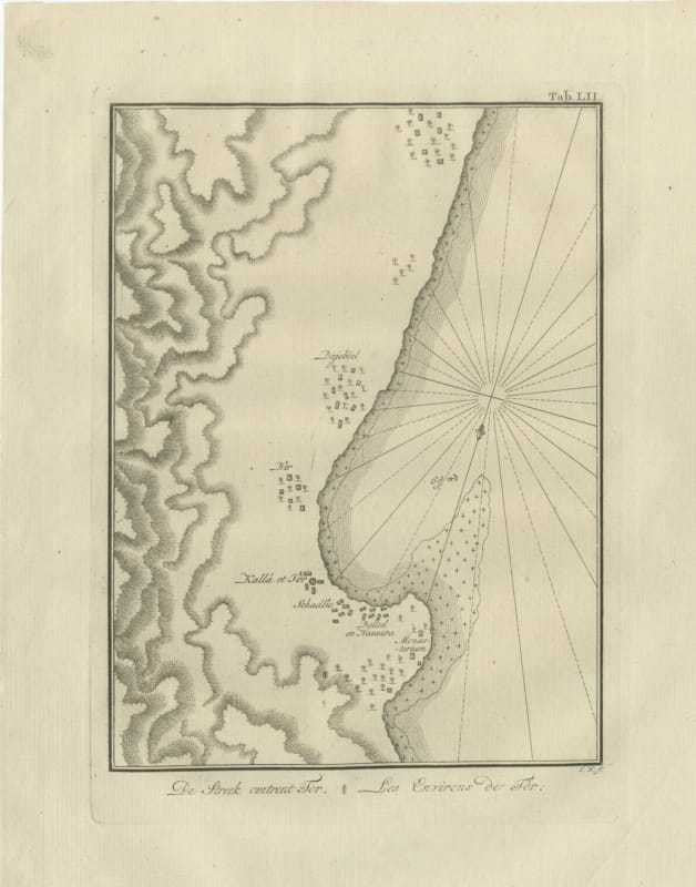 Antique Map of the Country around Tor, Niebuhr Engraving, 1776