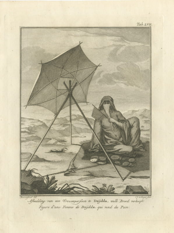 A Bread Seller of Jeddah, Antique Niebuhr Costume Print, 1776