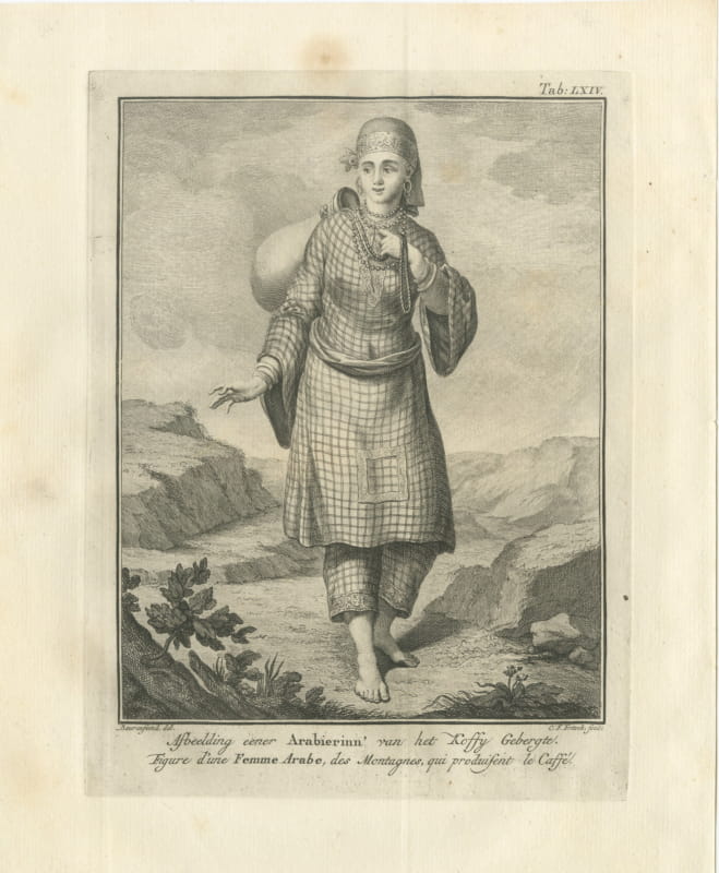 An Arab Woman of the Coffee Mountains, Antique Print, 1776