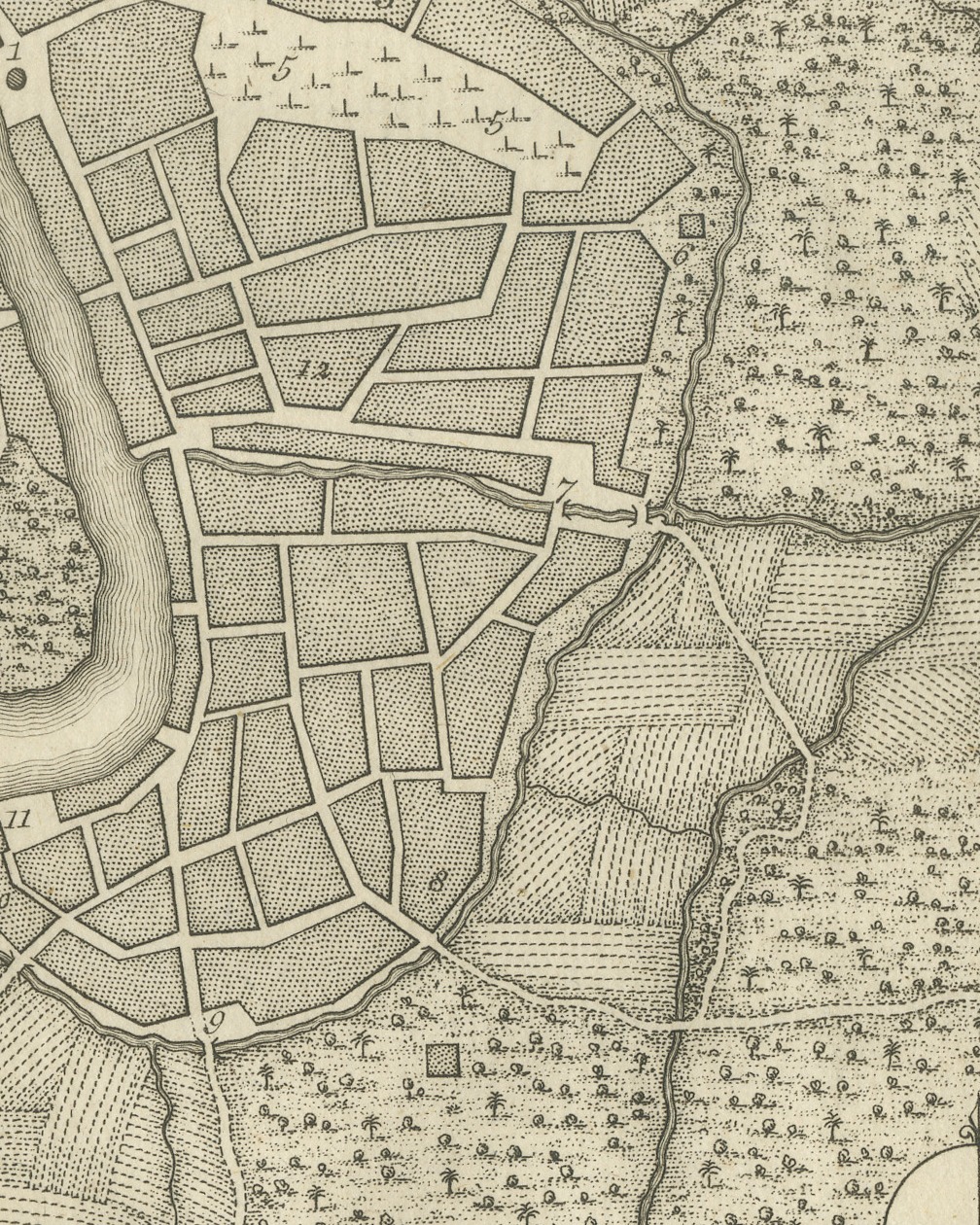 Antique Plan of the City of Damietta on the Nile, Niebuhr, 1776