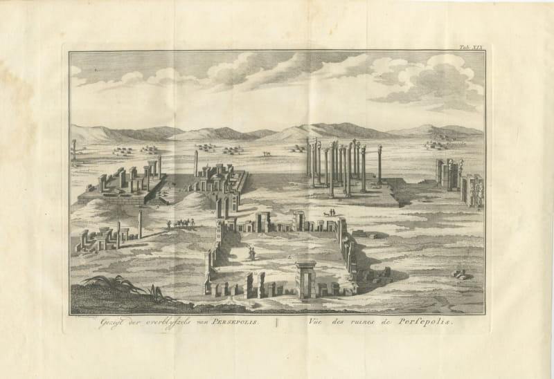 Antique View of the Ruins of Persepolis, Niebuhr Engraving, 1780