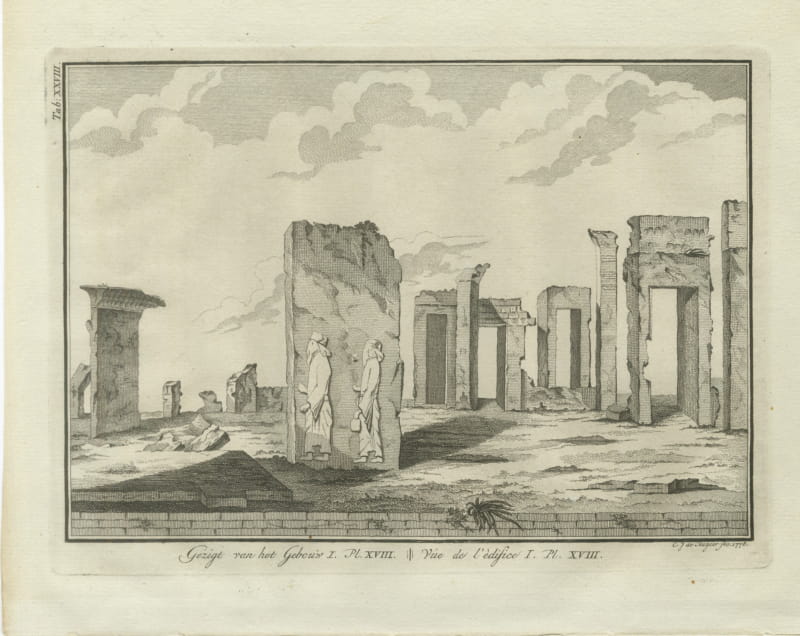 View of Building I at Persepolis, Antique Niebuhr Print, 1780