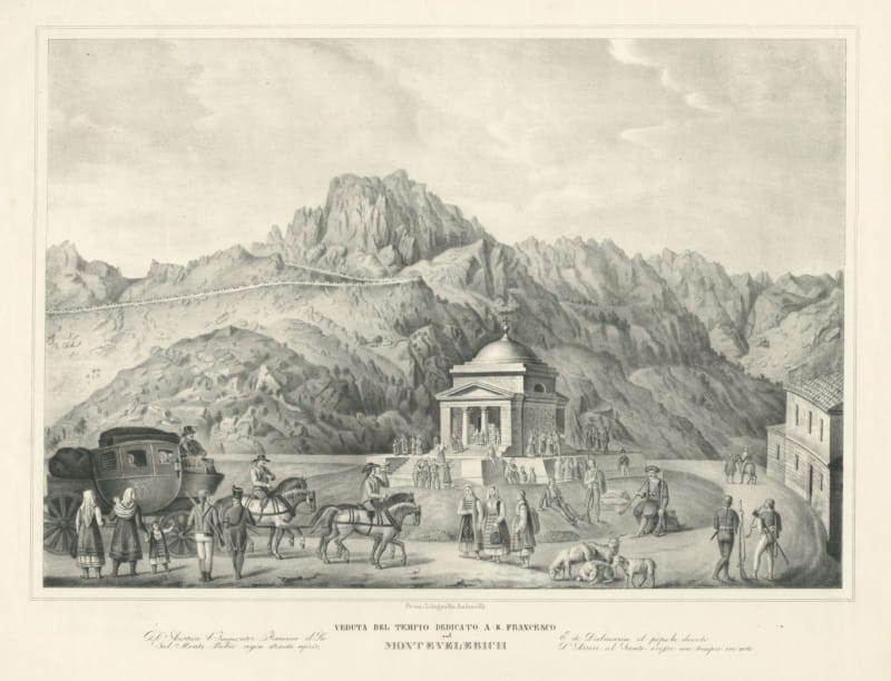 Temple of Saint Francis on Monte Velebich, Lithograph, circa 1840