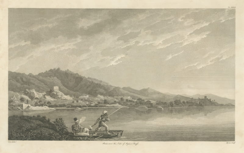 Ruins near the Lake of Myus or Baffi in Caria, Antique Engraving, 1797