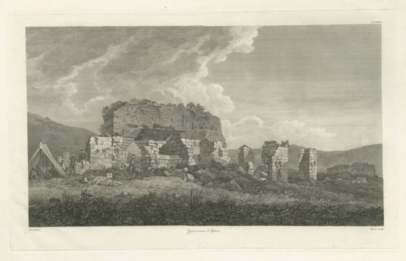 Gymnasium at Ephesus, Antique Engraving after William Pars, 1797