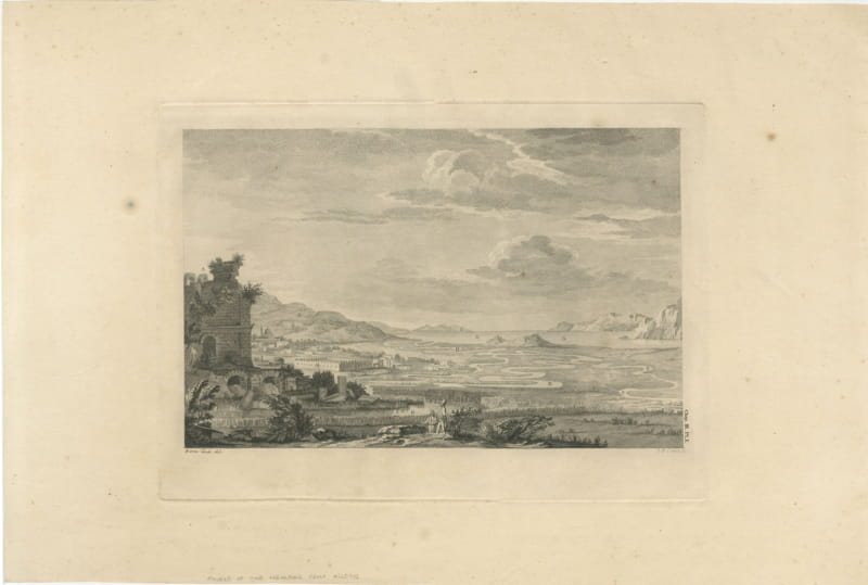 Course of the Meander from Miletus, Antique Engraving, 1769