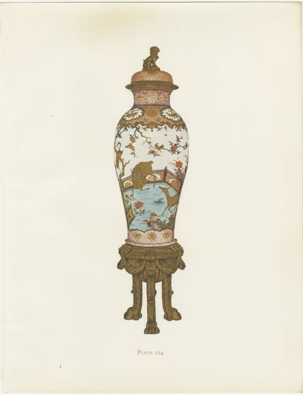 Very Large Chinese Porcelain Jar and Cover with Deer and Cranes, Plate 1911