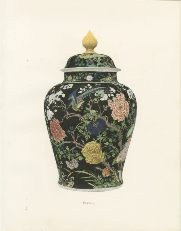 Very Large Famille Noire Jar and Cover with Two Pheasants, Color Plate 1911
