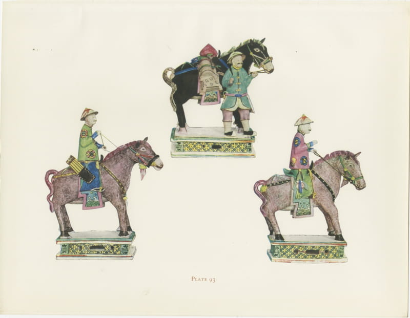 Group of Three Ming Horsemen on Pierced Stands, Gorer Plate 1911