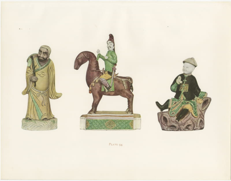 Bodhidharma, Mounted Frenchman and Kou Loung, Three Figures, Plate 1911