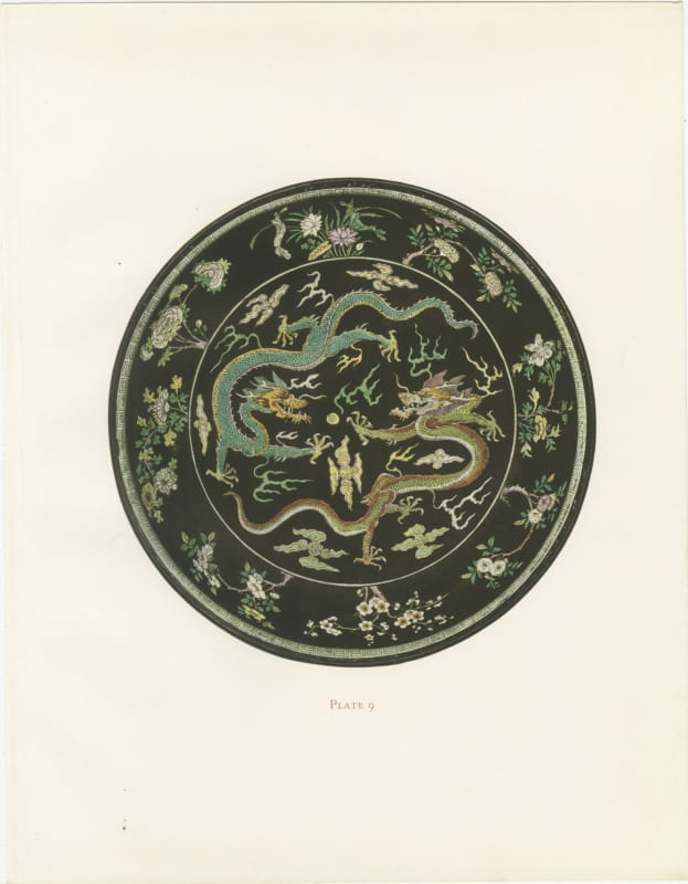 Famille Noire Saucer Dish with Two Dragons, Kang-he, Gorer Plate 1911