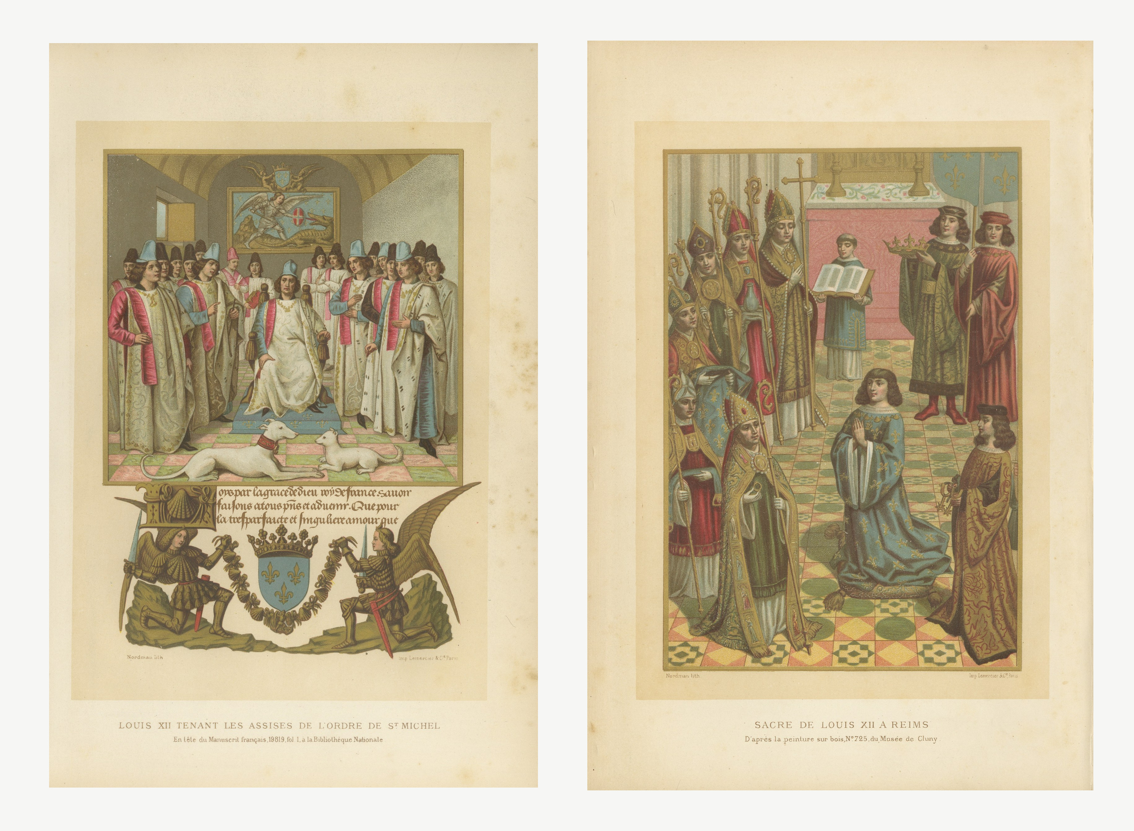 Coronation of Louis XII and Order of Saint Michael, Antique Pair, 1882