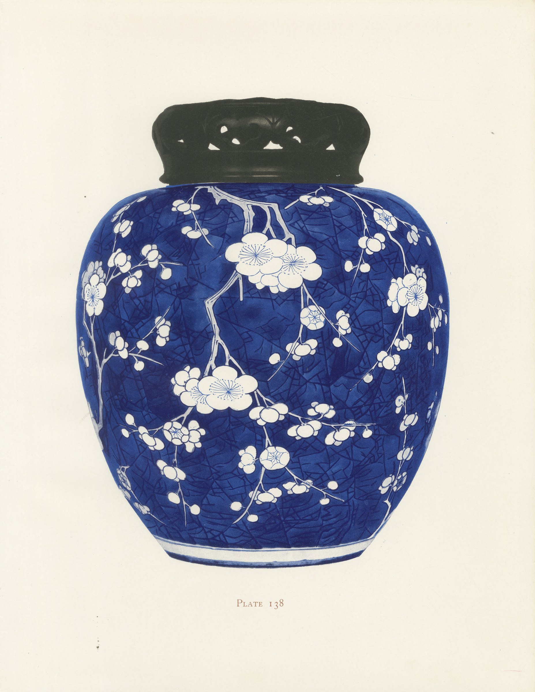 Cracked Ice Ginger Jar from the Salting Collection, Kang-he Cobalt, 1911