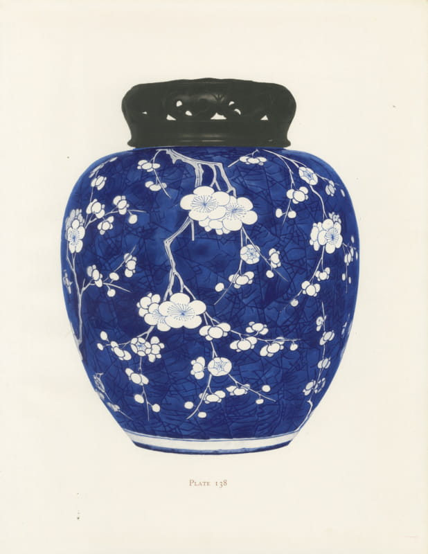 Cracked Ice Ginger Jar from the Salting Collection, Kang-he Cobalt, 1911