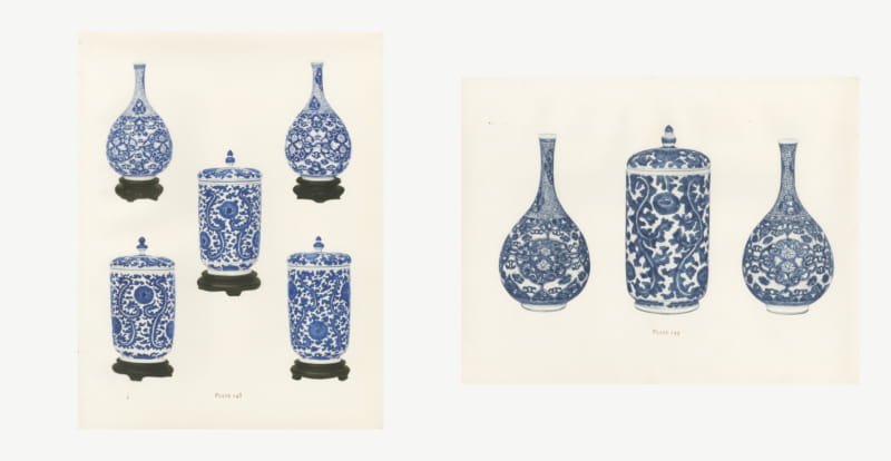 Tiger Lily Jars and Bottles, Two Plates of One Kang-he Group, 1911