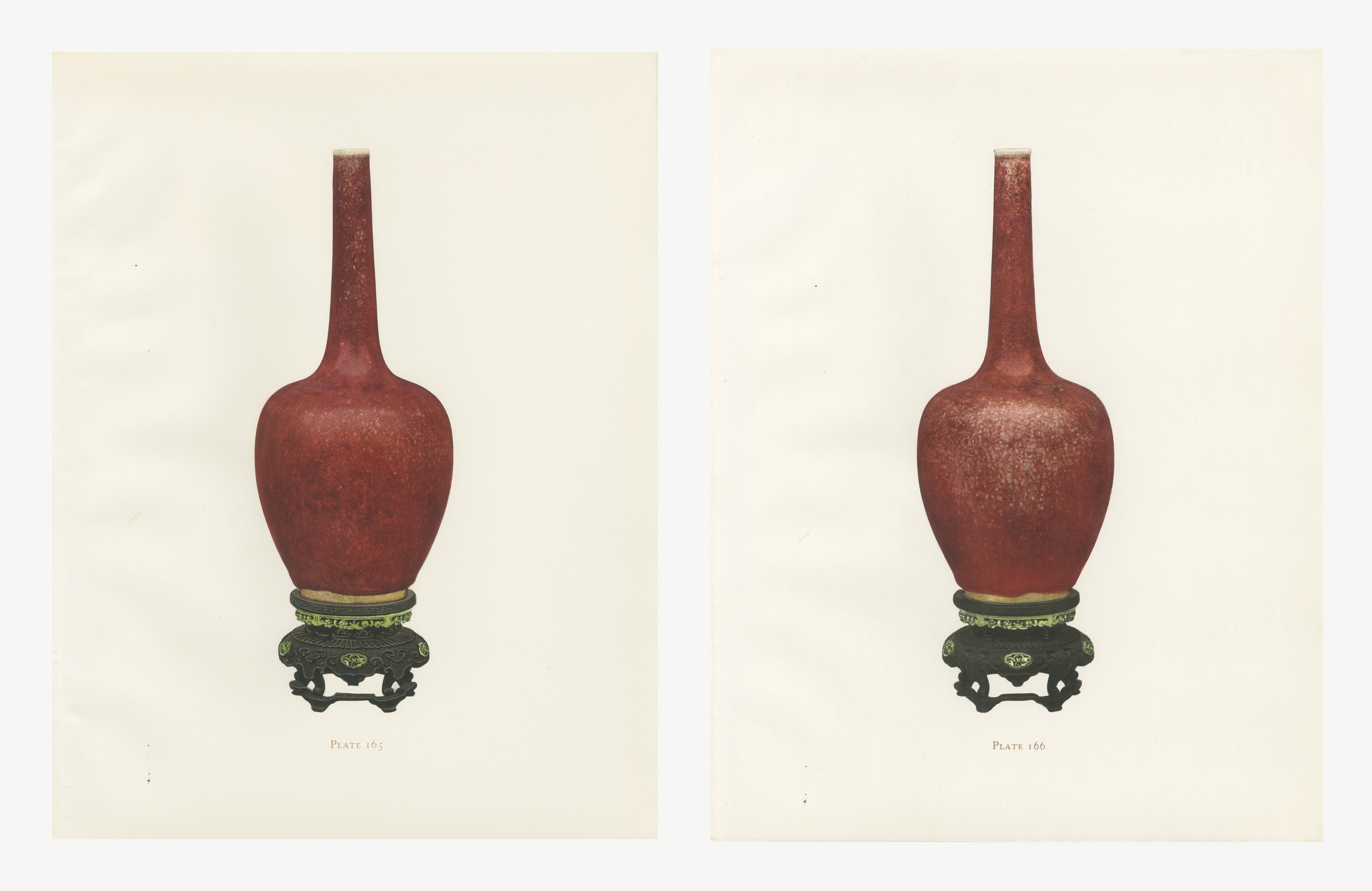 Snow-Flake Sang de Boeuf Sprinkler, Two Views on Two Plates, 1911