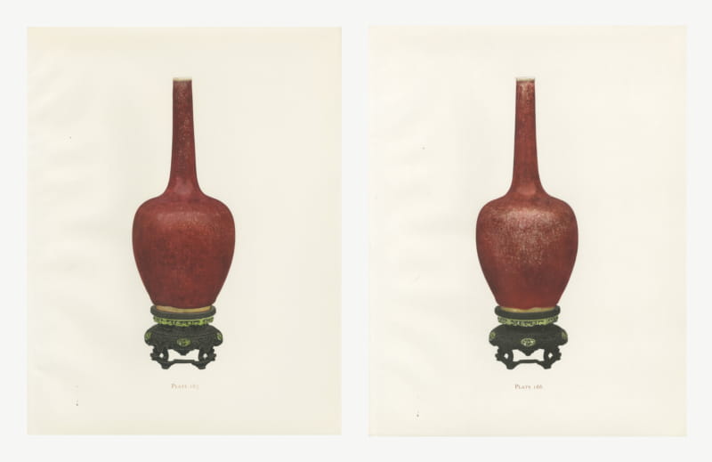 Snow-Flake Sang de Boeuf Sprinkler, Two Views on Two Plates, 1911