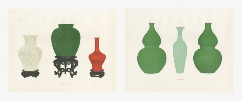 Apple Green and Sage Green Glazes, Two Chinese Monochrome Plates, 1911