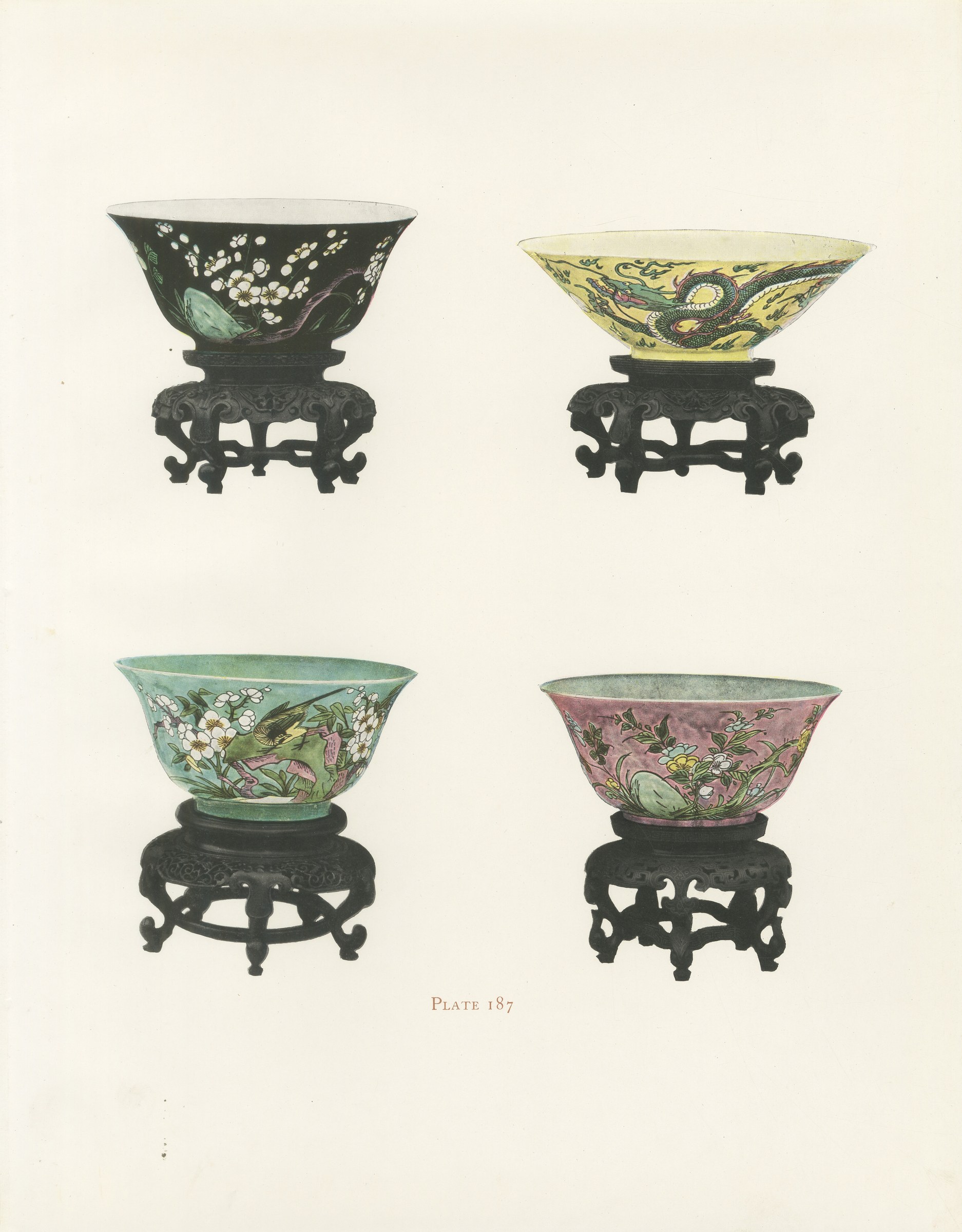 Four Bowls with Dragon and Feng-huang Holding the Sacred Jewel, Plate, 1911
